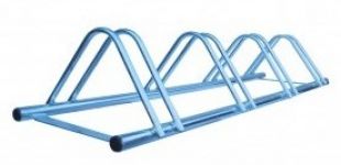 Stojak na rowery zewnętrzny miejski ocynkowany czteromiejscowy szeroki 150 cm