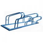 Stojak na rowery zewnętrzny miejski ocynkowany czteromiejscowy wąski 135 cm