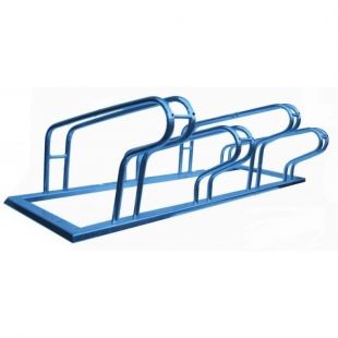 Stojak na rowery zewnętrzny miejski ocynkowany czteromiejscowy wąski 135 cm