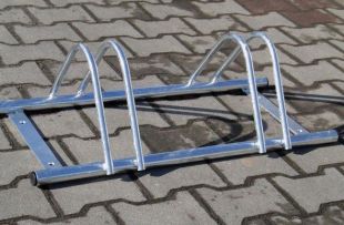 Stojak na rowery zewnętrzny miejski ocynkowany dwumiejscowy 80 cm