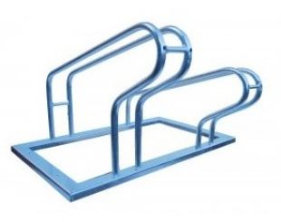 Stojak na rowery zewnętrzny miejski ocynkowany dwumiejscowy wąski 54 cm