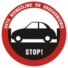 Stop! Auto niemożliwe do uruchomienia - znak, naklejka samochodowa - SC006