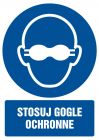 Stosuj gogle ochronne - znak bhp nakazujący, informujący - GL059
