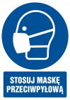 Stosuj maskę przeciwpyłową - znak bhp nakazujący, informujący - GL018