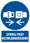 Stosuj pasy bezwładnościowe - znak bhp nakazujący, informujący - GL024