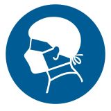 Strefa aseptyczna - znak bhp nakazujący, informujący - GK010 - Nakaz stosowania środków ochrony dróg oddechowych – zagrożenia, BHP, oznakowanie