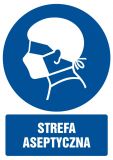 Strefa aseptyczna - znak bhp nakazujący, informujący - GL026 - Szkodliwe czynniki biologiczne – obowiązki pracodawcy
