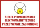 Strefa promieniowania elektromagnetycznego. Przebywanie zabronione - znak bezpieczeństwa, ostrzegający, promieniowanie elektromagnetyczne - KC006