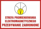 Strefa promieniowania elektromagnetycznego. Przebywanie zabronione - znak bezpieczeństwa, ostrzegający, promieniowanie elektromagnetyczne - KC006