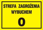 Strefa zagrożenia wybuchem 0 - znak ostrzegający, informujący - NC018