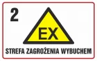 Strefa zagrożenia wybuchem 2 - znak ostrzegający, informujący - NC004