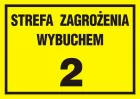 Strefa zagrożenia wybuchem 2 - znak ostrzegający, informujący - NC013