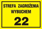 Strefa zagrożenia wybuchem 22 - znak ostrzegający, informujący - NC021