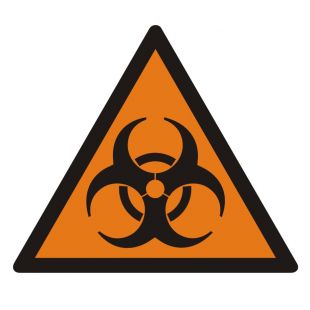 Substancja stwarzająca zagrożenie biologiczne - znak bezpieczeństwa, ostrzegający, informujący - LE001