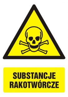 Substancje rakotwórcze - znak bhp ostrzegający, informujący - GF007