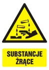 Substancje żrące - znak bhp ostrzegający, informujący - GF009 - GF009 Substancje żrące - znak bhp ostrzegający, informujący - GF009