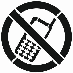 Szablon malarski drogowy - Zakaz używania telefonów komórkowych