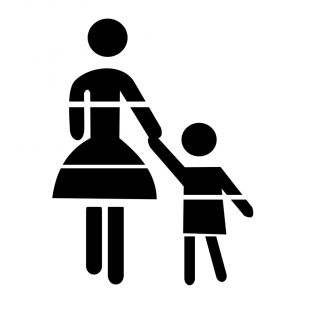Szablon znaku drogowego -  Matka z dzieckiem