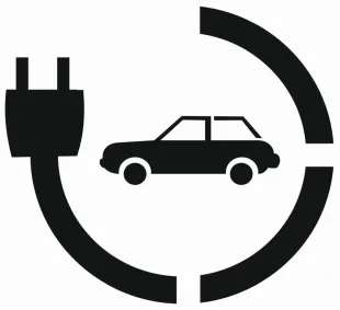 Szablon znaku drogowego - Miejsce ładowania samochodów elektrycznych