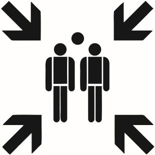 Szablon znaku drogowego - Miejsce zbiórki ewakuacji