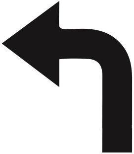 Szablon znaku drogowego - Nakaz jazdy w lewo za znakiem C-4