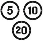 Szablon znaku drogowego - Ograniczenie prędkości do ... km/h B-33