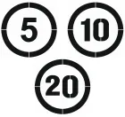 Szablon znaku drogowego - Ograniczenie prędkości do ... km/h B-33