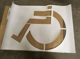 Szablon znaku drogowego P-24 Miejsce dla osoby niepełnosprawnej. Inwalida