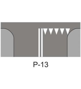 Szablon znaku drogowego P13 Trójkąty