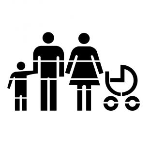 Szablon znaku drogowego Rodzina z dziećmi