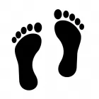 Szablon znaku drogowego - Stopy