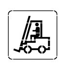Szablon znaku drogowego - Wózek widłowy, szablon malarski poziomy