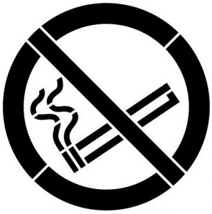 Szablon znaku drogowego - Zakaz palenia, malarski, poziomy