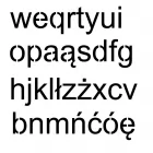 Szablon znaku drogowego - zestaw liter alfabetu od a do z małe litery