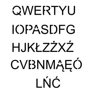 Szablon znaku drogowego - zestaw liter alfabetu od A do Z wielkie litery