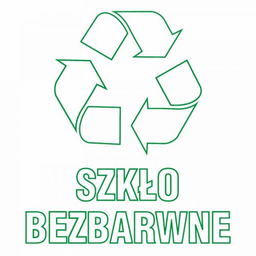 Szkło bezbarwne 1 - znak informacyjny, segregacja śmieci - PA060 - Zasady segregacji odpadów w Gdańsku po 1 kwietnia 2018