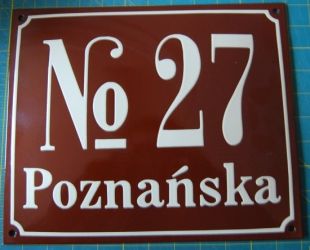 Tablica hipoteczna tabliczka adresowa - numer domu budynku ulicy - blacha emaliowana