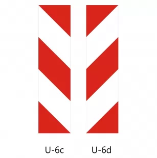 Tablica kierująca PCV U-6c U-6d - separator jezdni rozdzielający pasy ruchu, dwustronna, drogowa