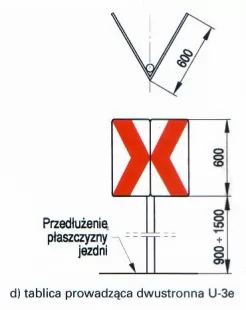 Tablica prowadząca dwustronna U-3e metalowa