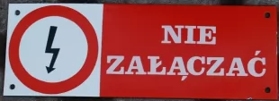 Tabliczka emaliowana wg projektu, na zamówienie - ostrzegawcza, informacyjna - przemysł, zakłady pracy, magazyny, obiekty