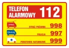 Tabliczka telefonów alarmowych - znak, naklejka - DA003