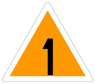 Tarcza zwolnij bieg D6 niska - Nakaz jazdy z podaną prędkością - wskaźnik znak kolejowy