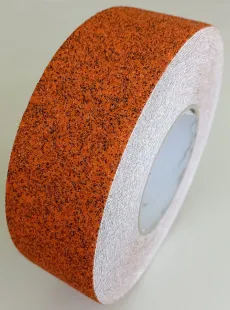 Taśma antypoślizgowa samoprzylepna na podłogę 18m - marmurkowa, pomarańczowa