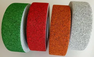 Taśma antypoślizgowa samoprzylepna na podłogę 18m - marmurkowa, pomarańczowa