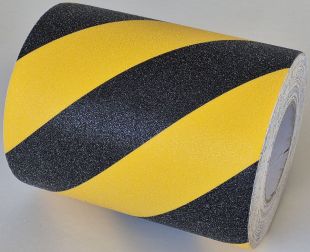 Taśma antypoślizgowa samoprzylepna na podłogę od 2,5 do 100 cm szerokości - żółto-czarna
