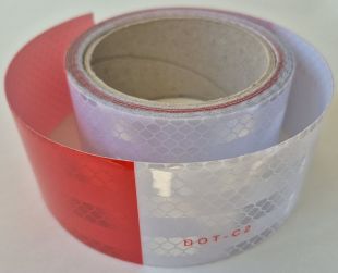 Taśma odblaskowa samoprzylepna konturowa-mikropryzmatyczna, biało-czerwona