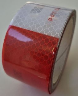 Taśma odblaskowa samoprzylepna konturowa-mikropryzmatyczna, biało-czerwona