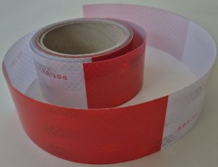 Taśma odblaskowa samoprzylepna konturowa-mikropryzmatyczna, biało-czerwona