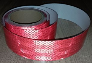 Taśma odblaskowa samoprzylepna konturowa-mikropryzmatyczna, czerwona