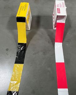 Taśma odgradzająca, jednostronna 7cm x 500m - U-22, biało-czerwona, super mocna